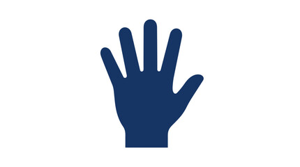 Obraz premium Open hand with five fingers up solid silhouette icon.