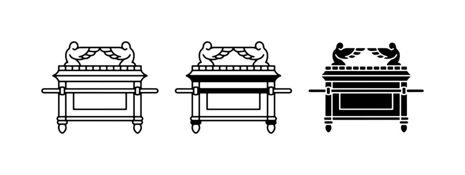 Ark of the Covenant Vector Icons, Religious Symbol, Ancient Artifact, Hebrew History