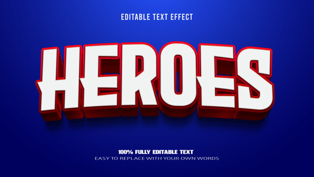 heroes editable text effect 3d text premium