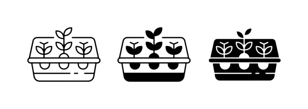 Seedling Trays, Plant Starters, Greenhouse Pots, Growing Containers, Garden Icons