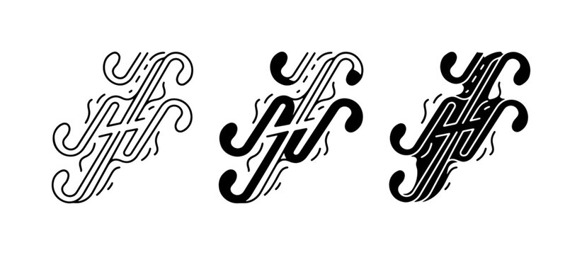 Elegant Monogram FF, Calligraphy Design, Vintage Lettermark, Decorative Script Logo