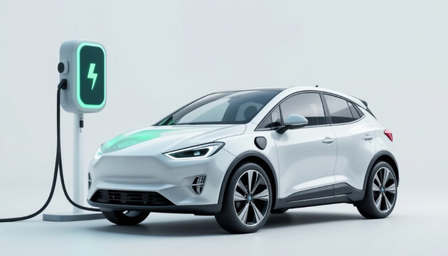 Electric Car Charging at EV Station &ndash; Clean Energy and Future Mobility.