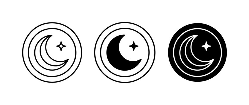 Moon and Star Icons, Night Sky Symbols, Celestial Graphics, Lunar Phases, Cosmic Elements
