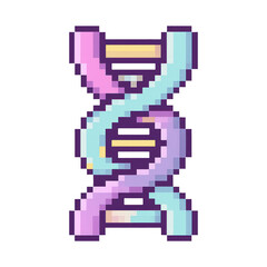 Fototapeta premium PNG Colorful pixelated DNA strand