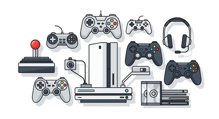 Video Game Console and Controllers Collection © Ahda