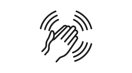 Waving hand icon signifying greeting and farewell © Ahda