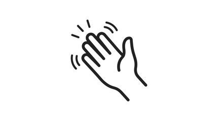 Waving hand line icon for greeting and hello. © Ahda