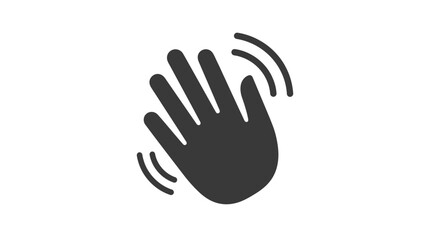 Waving hand icon signifying greeting and farewell. © Ahda