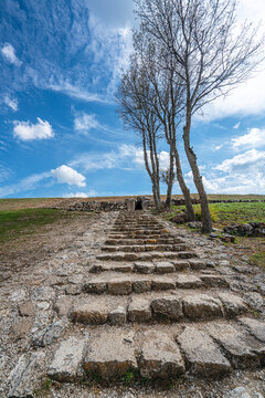 Stone steps Hattusa, Great Temple steps, ancient Turkey, Anatolian archaeology, Bronze Age stonework, UNESCO, world heritage site ruins, hittite architecture, historic masonry, ancient staircase hattu