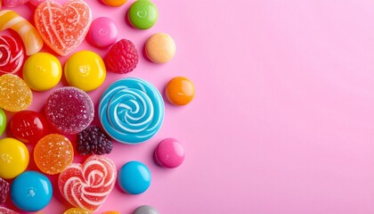 Fototapeta premium Colorful assortment of sweet candies.
