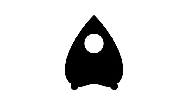 Black planchette used for divination.