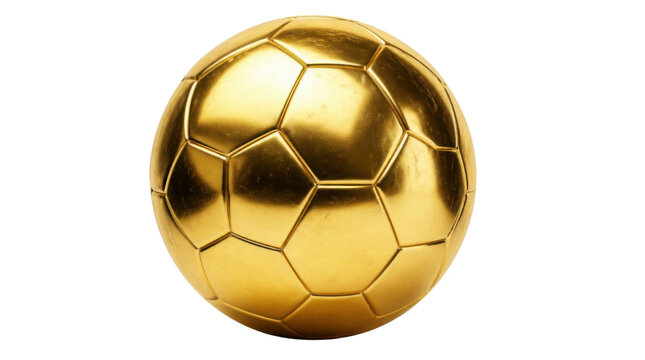 Golden soccer ball on Transparent Background