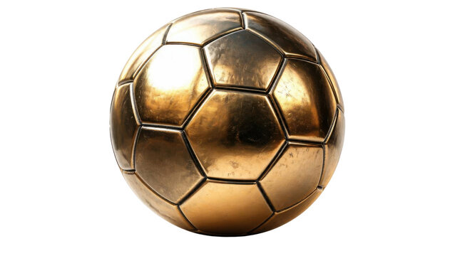 Golden soccer ball against a Transparent Background