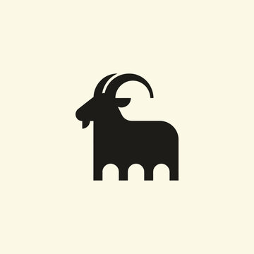 Black silhouette of an adult goat.