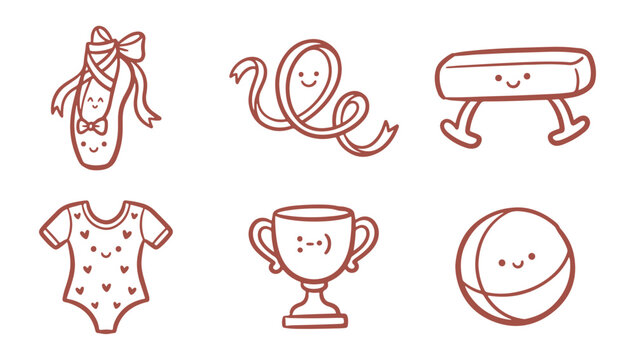 Cute baby icons, smiling objects for nursery, kids' design, and playful stationery supplies collection