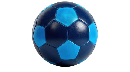 Fototapeta premium Blue and dark blue soccer ball centered against a Transparent Background