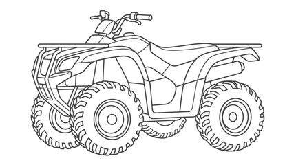 All-terrain vehicle ATV quad bike outline for kids. © Sifaul