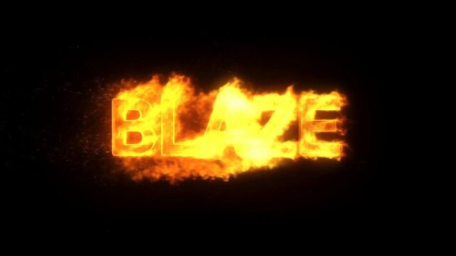 Fiery text transition: dynamic blaze typography animation in 1080p