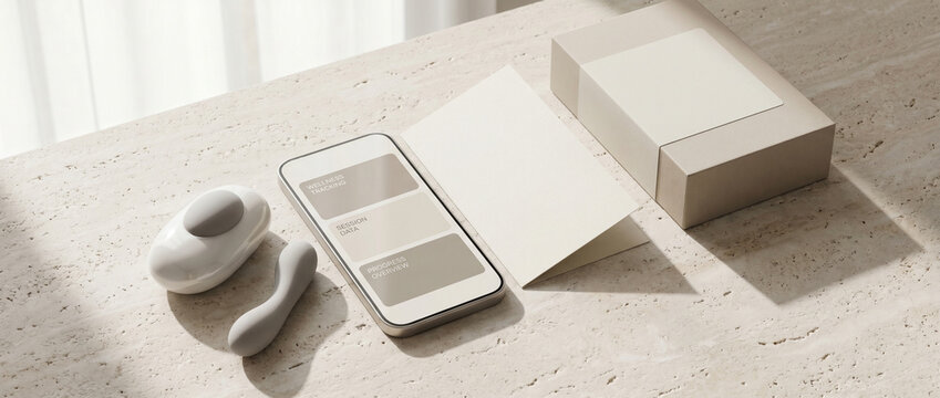 Pelvic floor therapy technology product still life
