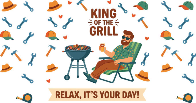 King of the grill bbq father's day graphic