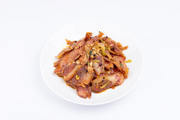 Fototapeta premium The cold mixed pork snout meat on the plate
