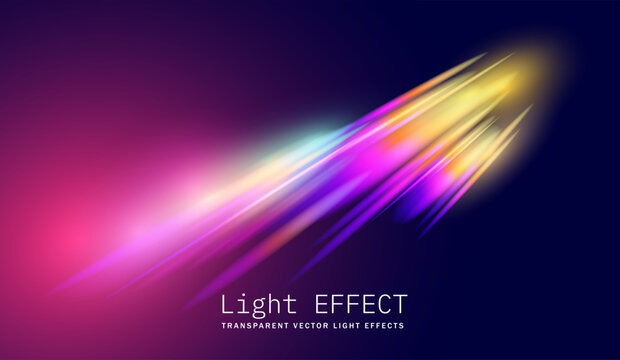 Afterglow Transparent lens rainbow light flare effects. Vector illustration
