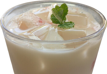 close up iced cream drink with mint leaf isolated on transparent background © Png Stock Market