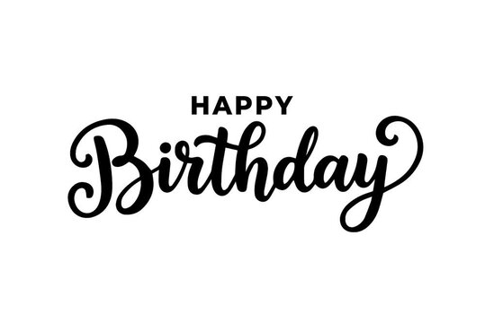 Happy Birthday Hand Lettering Animation on White Background