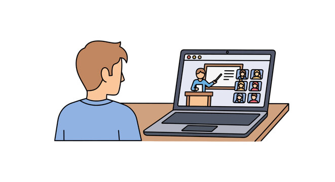 Educational Online Learning Vector Illustration