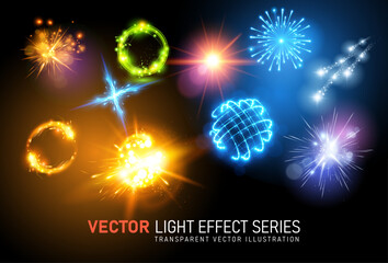 Vector special effects Collection. Set of various light effects and symbols, vector illustration © James Thew