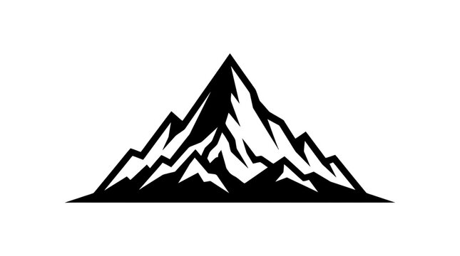 Black Mountain Peaks Silhouette Graphic.