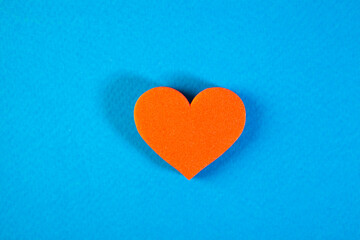 Fototapeta premium heart shape on a blue background. Valentine's Day concept.
