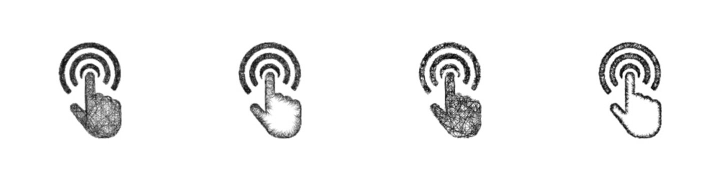Sketch monochrome press logo design set