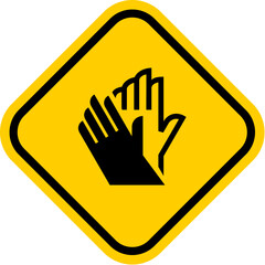 Obraz premium Wear protective gloves safety warning sign icon
