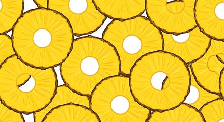 Fototapeta premium Seamless pattern of overlapping pineapple rings