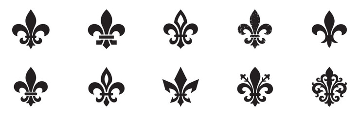 Fleur de lis icon set. Fleur de lis ornament icon design template. Vector Illustration. EPS 10 © Jeremy_Show