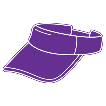 Purple visor cap illustration isolated on transparent background for summer fashion
