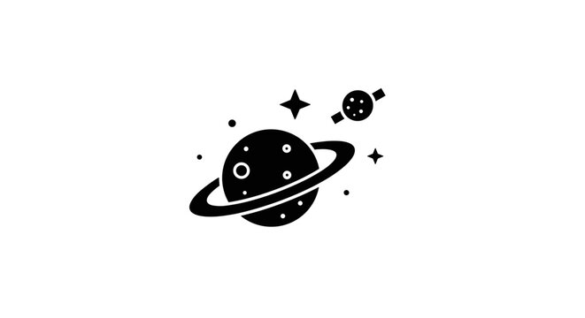 Cosmic Ballet A Celestial Assemblage of Rings Moons and Stars Depicting the Vastness of the Universe and the Mysteries of Outer Space Exploration
