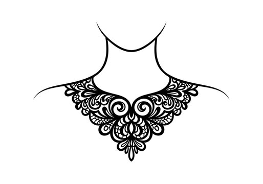 Elegant black and white lace design for clothing or decorative purposes