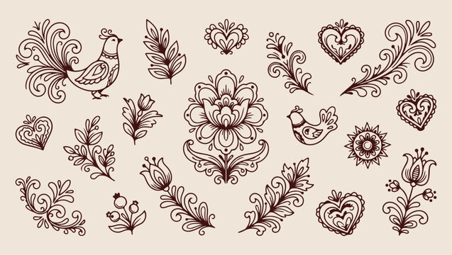 ornate floral botanical pattern, elegant garden plant background, hand drawn flower illustration, rustic botanical plant design, floral garden icon set, organic garden theme art, floral botanical grap