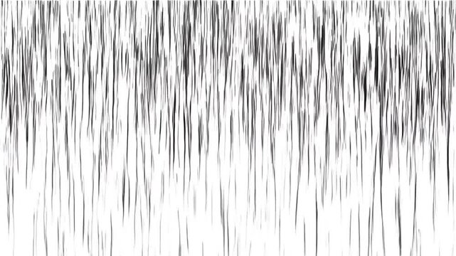 Slow motion close up of rain streaks falling down glass window with high contrast white background interior abstract minimal pattern