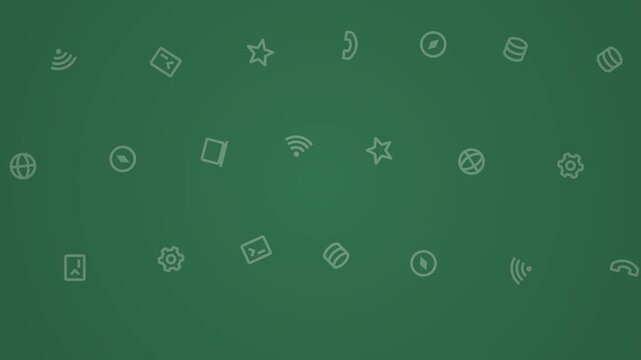 Abstract Forest Icon Pattern - Cyan and Green Vector Arrangement