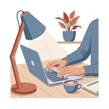 Focused Professional Workspace Illustration