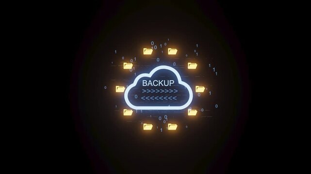 Increasing cloud data backup with folders and binary code during digital storage process