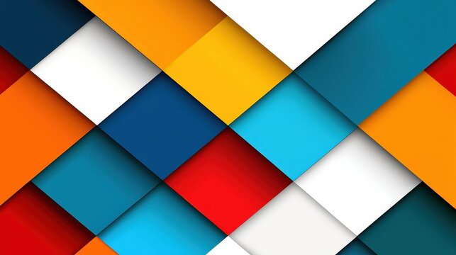 Colorful Geometric Abstract Background with Squares and Rectangles