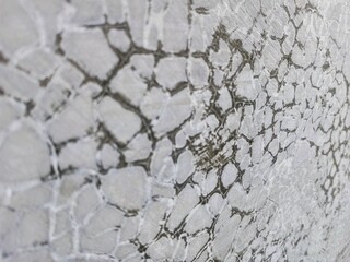 Cracked grunge concrete cement walls, building damage due to natural factors and age, walls need renovation, texture of cracks similar to fish scales © Sigit