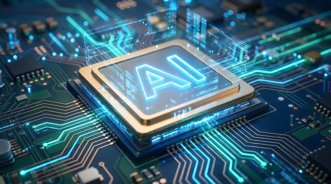 Ai Futuristic Technology Circuit Board Close Up