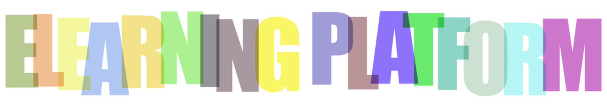 Elearning platform colorful text graphic design element