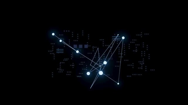 Data visualization uses lines and dots to show connections and trends in a digital space on June 4, 2026