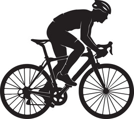 Fototapeta premium Road cyclist silhouette riding a racing bike athletic fitness illustration